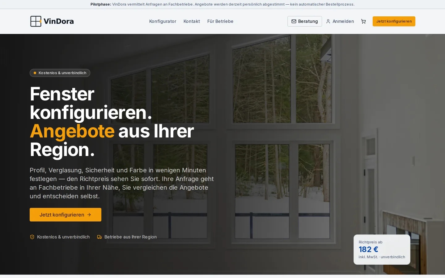 VinDora — Screenshot der Oberfläche